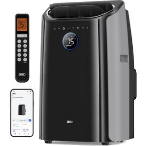 Dreo Portable Air Conditioners, 12000 BTU ASHRAE (8000 BTU DOE) Smart AC Unit for Room with Drainage-free Cooling, APP/Voice/Remote, Fan & Dehumidifier, Quiet Standing AC for Bedroom, AC515S New
