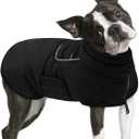 AOFITEE Winter Coat, Waterproof Jacket With Harness Hole, Warm Fleece Puffer Jacket, Reflective Windproof Snowsuit for Small Medium Large Dogs, Dachshund, French Bulldog, Size: L