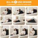 Ruqmuis 3PCS Wedge Pillow Set for After Surgery, Adjustable 9&12 Inch Bed Wedge Pillow for Sleeping, Incline Pillow Wedge for Headboard, Post Surgery, Acid Reflux, Neck&Back Support, Plush Black