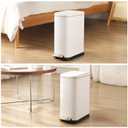 ELPHECO Bathroom Trash Can with Lid Soft Close, 3.5 Gallon / 13.5 Litre Stainless Steel Pedel Garbage Can with Removable Inner Bucket, Wastebasket for Bathroom, Office, Bedroom, Matte White