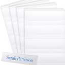 Yexiya 2x8'' Name Plate Inserts Perforated Paper for Desk Print or Write Blank Paper Name Badge Inserts for Business Meetings Corporate Events, 30 Sheets / 120 Blanks