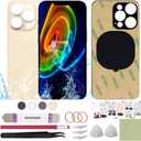 Rear Back Cover Glass Replacement Compatible with iPhone 14 Pro Max 6.7" + Professional Tools (Gold)
