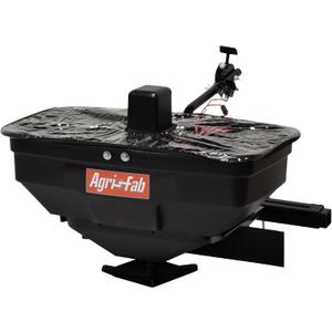 Agri-Fab 45-0627 Zero Turn Mower Electric Spreader, 125 lb Hopper Capacity, Grass, Seed, and Fertilizer Spreader, Spread Width up to 12 ft, Black