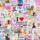 200 Pcs Dance Stickers, Waterproof Vinyl Dancer Stickers for Kids, Teens, and Girls, Cute Cartoon Dance Decals for Water Bottles, Laptops, Scrapbooks, Party Gifts