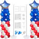 IDAODAN 2 Set Balloon Column Kit for Kids, Balloon Column Stand with Base, 6.5ft Height Balloon Tower Stand for Wedding Baby Shower Birthday Party Event Decorations