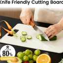Cutting Boards for Kitchen [Set of 1], Wood Fiber Composite Cutting Board, Dishwasher Safe, Non Slip Non Toxic Chopping Board for Meat Vegetables Fruit Cheese - White