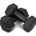 RBX 4lb Pair Hex Dumbbells, 2lb Each, Hex Shape for Stability, Compact for Easy Portability, Dumbbell Set for Strength Training, Cardio, Walking, and More, All Fitness Levels (Black)