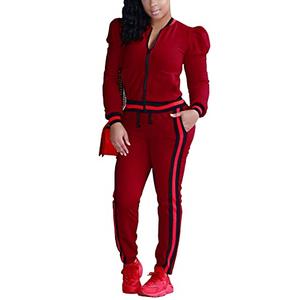Akmipoem 1 Piece Jogging Joggers Pants Set Burgundy M, Red