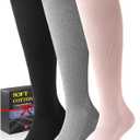 Soft Cotton Compression Socks for Women Men 20-30mmHg - Knee High Support for Circulation, Nurses, Pregnancy, Travel