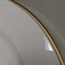 MAONAME 13" White Charger Plates Set of 6, Round Plate Chargers with Gold Rim, Plastic Decorative Charger Plates for Wedding, Tabletop Decor