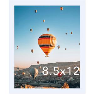 JCJMY 8.5x12 Picture Frame White for Wall Hanging or Tabletop, Wall Mounting Horizontally or Vertically, 8.5 x 12 Wall Gallery Poster Photo Frame with Shatter Resistant Plexiglass, White