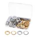 uxcell 50 Sets Grommet Tool Kit Copper 2 Colors 3/4 Inch Metal Grommet Eyelets with 3pcs Installation Tools & Storage Box for Fabric Leather Curtains Clothes DIY 20mm Inside Dia
