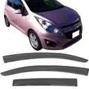 Window Visors Compatible with 2013-2015 Chevy Spark, Hatchback 4Dr Slim line Tape On- Smoke Tint Acrylic by IKON MOTORSPORTS, 2014