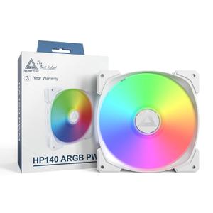 MONTECH HP140mm PWM ARGB Fan - High Airflow, Quiet Rifle Bearing, 1600RPM, 4-Pin - White