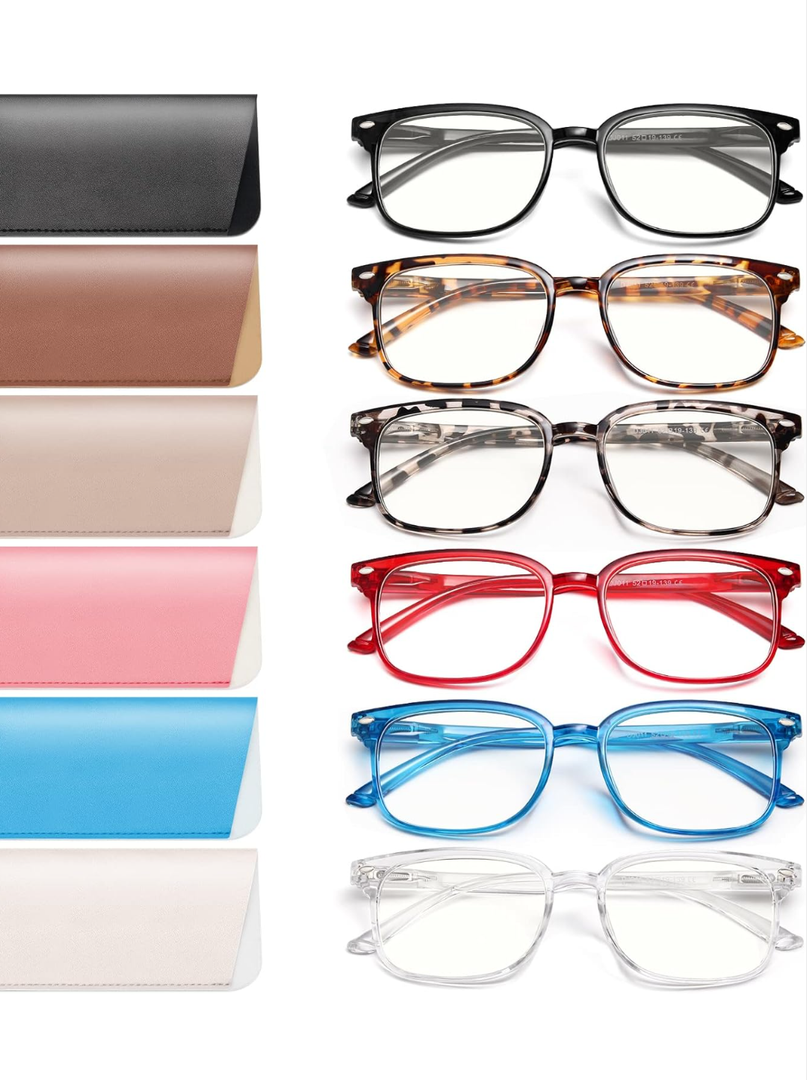 NOVIVON 6 Pack Reading Glasses for Women, Reading glasses men, Blue Light Blocking Readers, Computer eye glasses, Cheaters 2.25