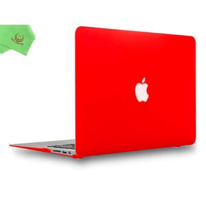UESWILL Smooth Matte Hard Shell Case Cover Compatible with 2010-2017 Release MacBook Air 13 inch (Model A1466 / A1369) + Microfibre Cleaning Cloth, Red