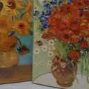 OKEXCKK Sunflowers of Vincent Van Gogh Wall Art, Irises Flower Paintings Artwork Reproduction, Giclee Canvas Prints Pictures for Bedroom Kitchen Bathroom Decor 12"x16"x 3 Pcs
