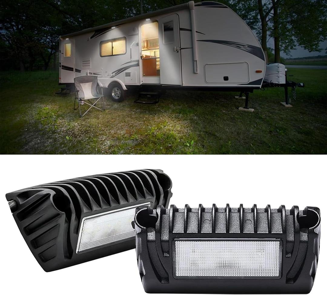 5 Inch LED RV Exterior Lights 12 Volt RV Porch Light,RV Outdoor Lights 750 Lumen Black Lighting Fixture Kit Compatible with Trailers Campers Travel Towing Utility Vehiclesowing (2pcs)