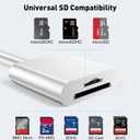 2 x SD Card Reader for iPhone (Lighting), Plug and Play Memory Card Reader, Portable Trail Digital Camera Accessories, Supports SD and TF Card MicroSD Card Adapter for iPad No App Required (3.94inch)