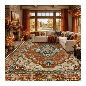 Washable Area Rug, Red/Orange/Blue/Brown