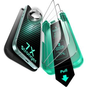 ESR 3 Pack 9H+ Glass for iPhone 16 / iPhone 15 Screen Protector, [Military Grade Shatterproof & Longest Durable] Armorite Ultra-tough Full Coverage Tempered Glass with UltraFit Tray