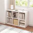 NELYE 6 Cube Organizer Bookcase White Open Shelf