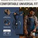 Asaya Chef and BBQ Apron with Bottle Opener and Hand Towel - 10oz Cotton Canvas, Stainless Steel Hardware - Cross Back Straps (Blue)