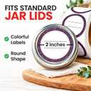 2 x Canning Labels Dissolvable Stickers for Mason Jars and More (2" Round 200/roll) Canning Supplies Washes Off in Seconds Like Magic - Jar Labels Homemade Jam, Jelly, and More (Eggplant)