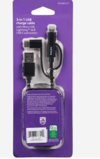 Philips 3 In 1 USB Charge Cable