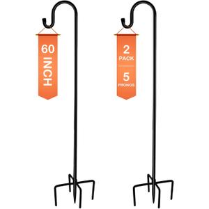 Ottsuls Shepherd-Hooks 60" Adjustable for Bird-Feeder Lantern Plant-Hook Garden-Stake - Plant Stand Hanger for Outdoor Flower Basket, Bird Feeder Hanger Weddings Decor (2 Pack)