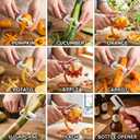 2 x Multifunctional Vegetable Peeler for Kitchen & Bottle Opener,2 in 1 Stainless Steel Paring Knife for Fruit Veggie,Kitchen Gadgets for Sugar Cane Potato Fruit Pineapple Pumpkin Veggie Peeler