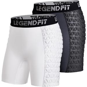 Women Softball Padded Shorts Compression Sliding Underwear for Baseball Football Lacrosse Cricket - 2 Pack, S