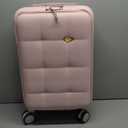 MGB 24 Inch Luggage Suitcases With Spinner Wheels Lightweight PC Hard Shell Rolling Suitcase With Travel Lock,Checked-Medium 24-Inch, Pink