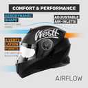 Westt Modular Motorcycle Helmet - DOT Approved - Full Face Flip Up, Internal Sun Visor for Men Women (Street Bike, ATV, Snowmobile), Size L