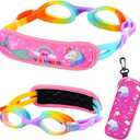 Kids Swim Goggles Age 2-6, Toddler Goggles No Hair Pull,Child Goggles Padded HeadBand (1pk Kids -Unicorn)