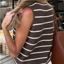Women's Bow Tie Front Striped Sweater Vest V Neck Sleeveless Knit Vests (M)