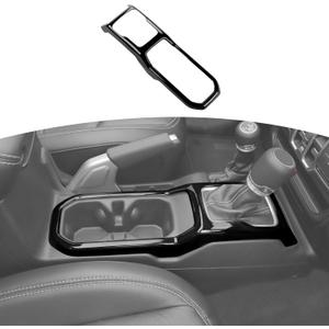 RT-TCZ for Jeep JL Center Console Gear Shift Cup Holder Panel Trim Cover for Jeep Wrangler JL JLU 2018 up for Gladiator JT 2020 up Black Interior Accessories