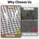 GRLYUH Waffle Bath Mat - Boho Bathroom Rugs Non Slip Washable, Super Absorbent & Quick Dry, Soft Bath Mat Farmhouse Bathroom Decor, 20'' x 48'', Dark Grey and White