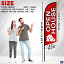 Open House Flag for Real Estate 8 ft, Outdoor Feather Flag Pole Kit with Ground Stake & Carry Bag, Single-Sided Real Estate Agent Open House Banner, Open House Signs for Realtors