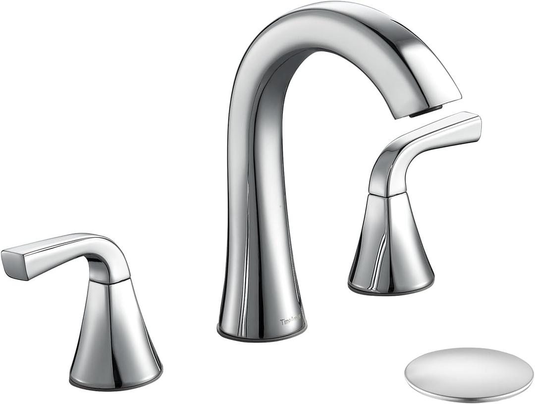 Bathroom Faucet for Sink 3 Hole, Chrome 8 Inch Widespread Bathroom Sink Faucets with Pop-up Drain and Supply Lines, Lavatory Vanity Faucets, TAF826-CP