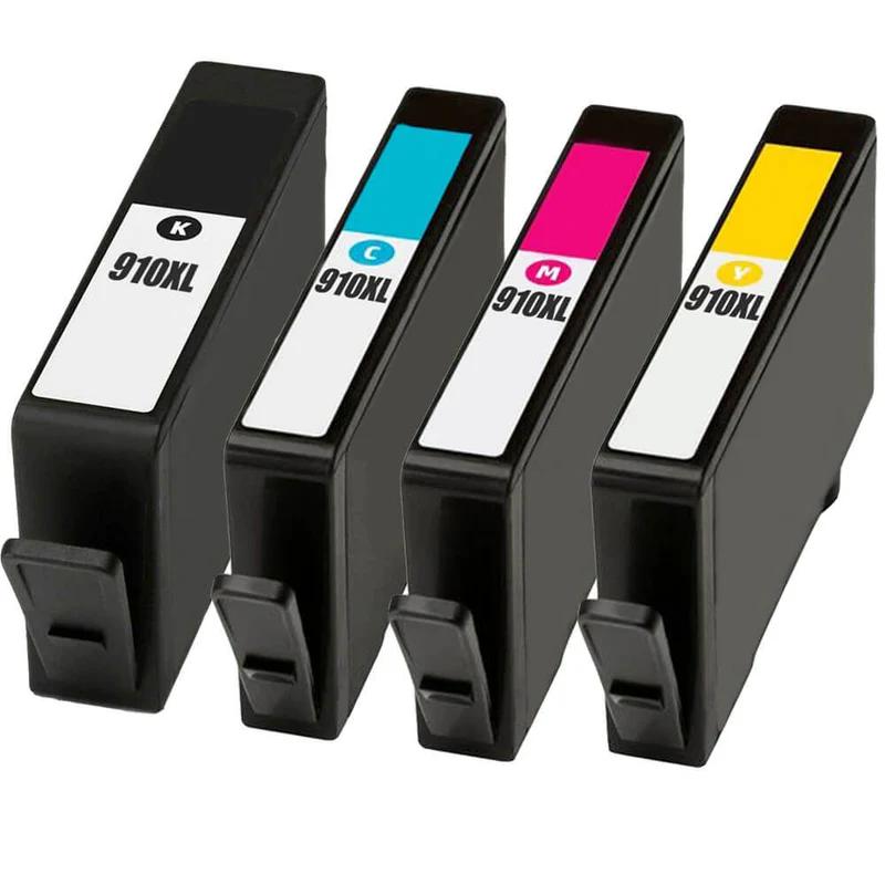 4-Pack Compatible Ink Cartridge Replacement for HP 910XL 910 XL (Black XL & C/M/Y XL) to use with Officejet Pro 8025 8020 8028 8035 8023 Officejet 8022 8010 8015, Black, Magenta, Yellow, Cyan
