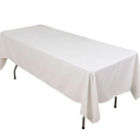   Cotton 84"×60"Rectangle Tablecloth White Linen - Soft & Breathable Table Cover 