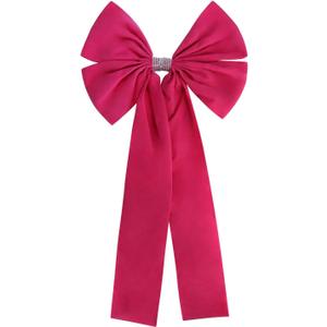 Meseey 36x18 Inches Extra-Large Christmas Tree Topper Bow Hot Pink Velvet Ribbon Gift Bows for Christmas Home Decor, Outdoor Indoor Car Decoration (Hot Pink)