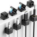 8 Pack Magnetic Cord Organizer Holder,Strong Adhesive Desk Cable Management Easy Open,Organize Phone Charging Cords Wire Holder Organizer Neatly for Home, Office, Car, Desk, Nightstand-Black