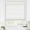 LazBlinds No Drill Roman Shades for Windows, Cordless Light Filtering Window Shades with UV Protection, Polyester Fabric for Bedroom & Living Room, 34" W x 64" H, Off White