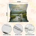 He is Risen Easter Throw Pillow Covers - Christian Religious Easter Lamb Decor, Jesus Walking on Water Decorations Pillow Covers for Home Bedroom Couch