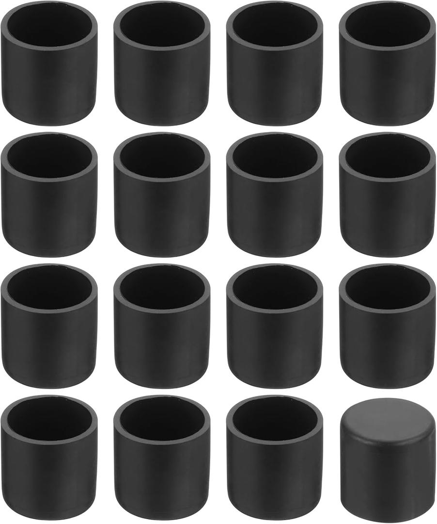 uxcell 48Pcs Chair Leg Caps, Fit OD 19mm (3/4 Inch) Non-Marking PVC Chair Leg Tips Non-Slip Chair Leg Floor Protectors Round Table Covers End Caps for Furniture, Black