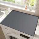 Washer and Dryer Top Protector Mat Silicone Washer and Dryer Covers for the Top,25.6" x 25.6" Washer Dryer Countertop,Washer Dryer Top Protector for Laundry Room and Home Kitchen 2pcs(Grey)