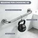 16 Inch Shower Grab Bar 1.25" Dia Brushed Nickel Anti Slip Bathroom Grab Bar, 304 Stainless Steel Knurled Handicap Grab Bars, Safety Support Handrail Bath Shower Handle for Elderly Injury Senior
