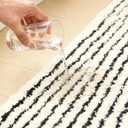 Long Black and White Beige Striped Bath Mat Bathroom Rug, Nancy Meyers Vintage Modern Farmhouse Old Money Grand Millenial Coastal Grandma Home Decor Aesthetic